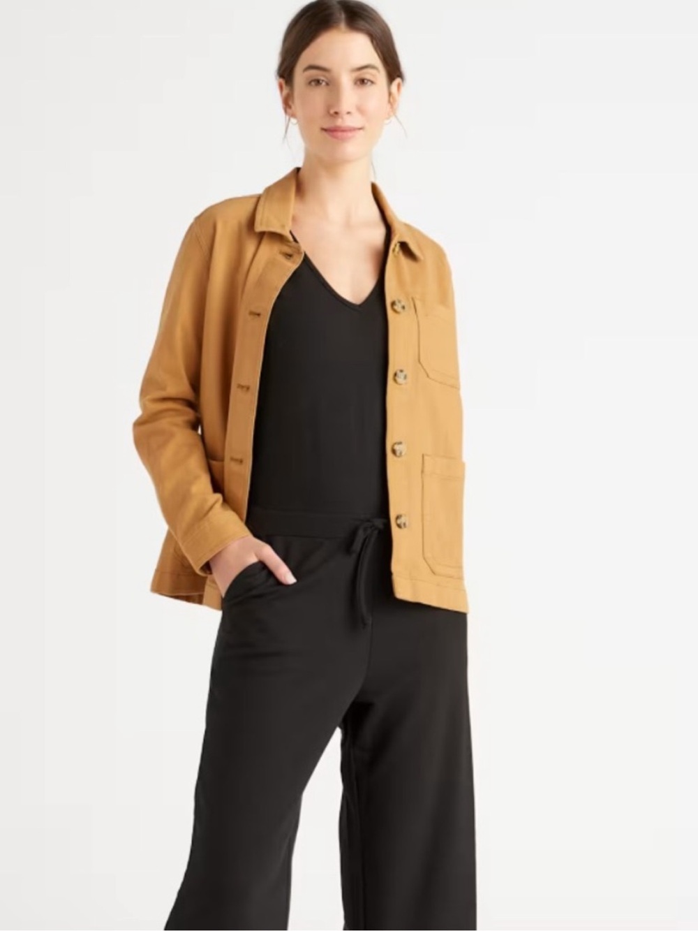 Like new Quince Organic Comfort Stretch Chore Jacket in Tobacco Size Small